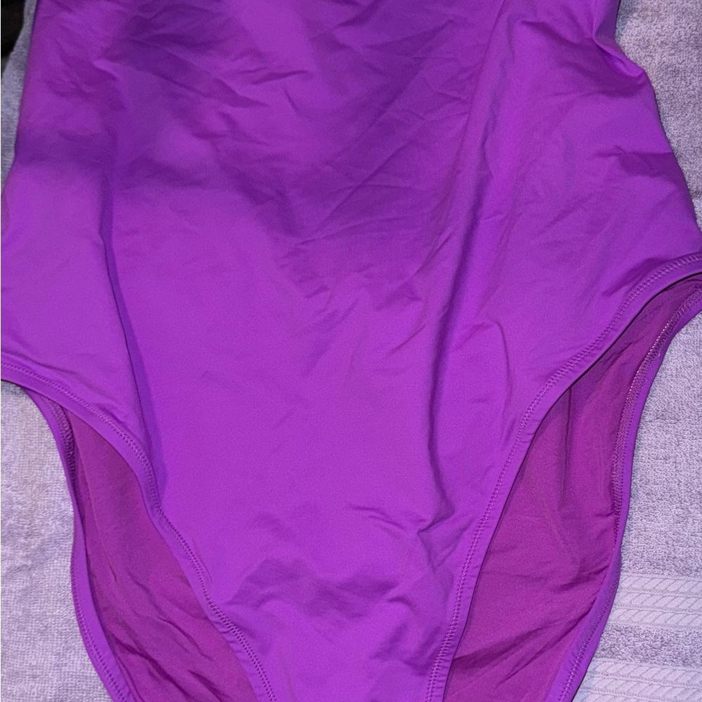 SKIMS Purple One Piece Swimsuit Classic Scoop Neck